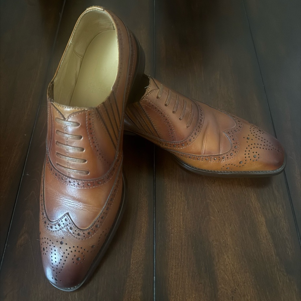 Maison Forte Classic Brown Leather Men's Dress Shoes 9